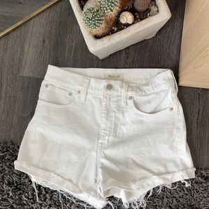 Madewell White High Rise Denim Shorts
